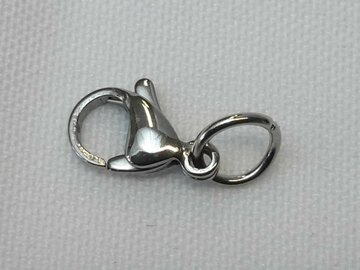 RVS Karabijn sluiting 8 setje 14mm incl 2 open ring van 6 mm.