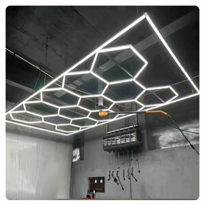 Hexagon ledverlichting voor oa garage, werkplaats, kapsalon, fitness ruimte, energiezuinig, kunststof frame