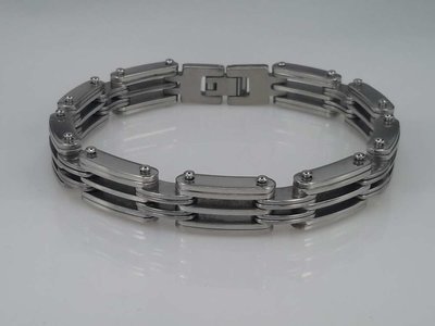 Edelstaal schakelarmband, 4 plaat