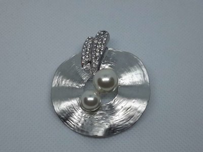 Broche hoed, witte Parel, strass