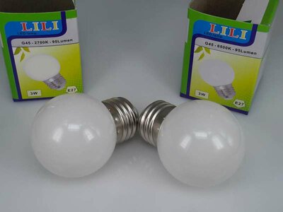 Ledlampe 3 W, E27 G45