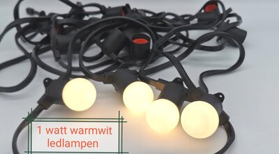 Ledlampen 1 W, E27 G45, melkglas warm witte kleur