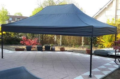 Easy-up Zelt "Robust" 3 x 4,5 mtr, Schwarz