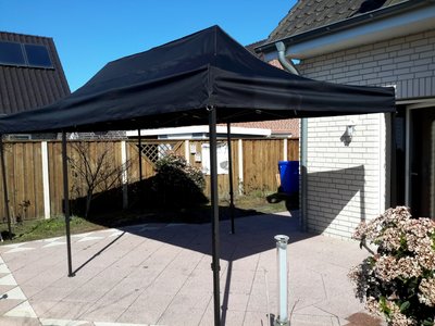 Easy-up tent 3 x 6 mtr, zwart, budget