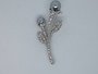 Broche kelkbloem, antraciete Parel, strass_