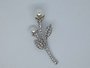 Broche kelkbloem, witte Parel, strass_