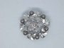 Broche ronde bloemslinger, antraciete Parels, strass_